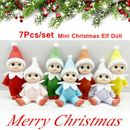 7x Christmas Elf Dolls Baby Elves Doll Plush Figure Toys Kids Xmas Gift Ornament