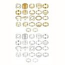Shining Diva Fashion 44 pcs Combo Gold and Silver Plated Rings for Women and Girls (cmb300)
