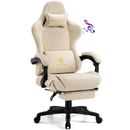 2024 Gaming Chair with Footrest and Bluetooth Speakers-Support Linkage Armrests