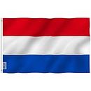 Anley Fly Breeze Bandera Holandesa de 3x5 pies - Color Vivo y Resistente a la decoloración UV - Encabezado de Lona y Doble Costura - Banderas Nacionales de Holanda Poliéster con Arandelas