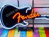 New Fender Guitar Store Open Neon Light Sign Lamp 24"x20" With HD Vivid Printing
