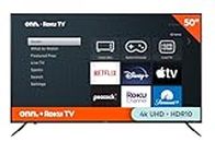 Onn 50-Inch Class 4K Ultra HD LED Smart TV HDR (2160p) Resolution, 60 Hz Refresh Rate, DLED Display, Wireless Streaming, 100012585 (Renewed)