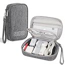 FYY Electronic Organizer, Small Cable Organizer Travel Case,All-in-One Electronics Accessories Cases for Cables, Chargers, USB,Earphones, Portable Hard Drives, Power Banks,Grey
