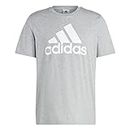adidas Men's Essentials Single Short Sleeve T-Shirt, Medium Grey Heather, L