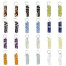 SUPERFINDINGS 24pcs 12 Colors Natural Gemstone Pendants Brass Wire Wrapped Colorful Column Jewelry Stone Clear Crystals Charm Bulk for Earring Bracelet DIY Jewelry Making Hole 2.4-2.7mm