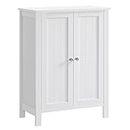 VASAGLE Bathroom Floor Storage Cabinet, Bathroom Storage Unit with 2 Adjustable Shelves, White UBCB60W