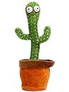 Luminous Cactus Plush Toy,Sing Cactus Mimicking Toy,Funny Dancing Cactus Plush Toy,Cute Talking and Dancing Cactus Plush Toy Electronic Shake (USB)