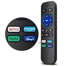 LOUTOC Universal TV Remote for All Roku TV,Replacement for TCL Roku/for Hisense Roku/for Sharp Roku TV,TV Remote with Netflix Disney+/Hulu/Prime Video Buttons Not for Roku Stick and Box