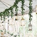 HO2NLE 12 Pack 84 Feet Artificial Fake Hanging Vines Plant Faux Silk Green Leaf Garlands Home Office Garden Outdoor Wall Greenery Cover Jungle Party Decoration