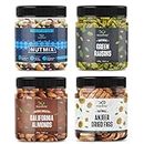 GreenFinity Dry Fruits Combo Pack - (250 * 4) 1kg (Almonds, Green Raisin, Anjeer, Mixed Nuts) - All Premium.