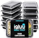[10 Pack] 1 Compartment BPA Free Reusable Meal Prep Containers - Plastic Food Storage Trays with Airtight Lids - Microwavable, Freezer and Dishwasher Safe - Stackable Bento Lunch Boxes (28 oz)