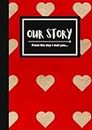 Our Story Book | 110 Blank Pages with Cute Watermarks | 7x10 in: Diary for Couples | Personalise with Photos, Mementos, Diary entries | For Bride and Groom