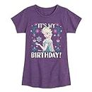 Disney Frozen - Elsa It's My Birthday - Toddler & Youth Girls Short Sleeve Graphic T-Shirt - Size 2T Heather Purple
