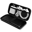Travel Case for Electronics Cable Organizer, COOYA Hard EVA Carrying Case Tool Case, Protective Power Bank Carry Case Storage Bag Dual Zipper Pouch for External Battery, Cables, Headphones, Charger