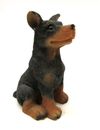 Vintage 1990's Doberman Pup Sitting Puppy Dog Small 3" Resin Figurine