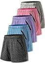 5 Pack: Womens Workout Gym Shorts Casual Lounge Set, Ladies Active Athletic Apparel with Zipper Pockets (Set 1, Small)