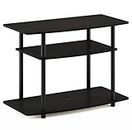 Furinno Turn-N-Tube No Tools 3-Tier Entertainment Center TV Stand for TV up to 32 Inch, Plastic Round Tubes, Espresso/black