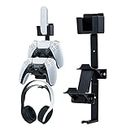 Mcbazel Gamepad Controller & Headset Wall Mount Hanger for PS5/PS4, Universal Headphone and Controller Holder Headphone Stand for Xbox One/N-Switch Controller and More – Black