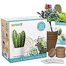 Cactus & Succulents Seed Starter Kit. Everything Needed to Grow an Amazing Assortment of Cactus & Succulents. Perfect for Plant Lovers and Gift for Gardener mom. Unusual Housewarming Gift