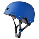 OutdoorMaster Skateboard Cycling Helmet - Two Removable Liners Ventilation Multi-Sport Scooter Roller Skate Inline Skating Rollerblading for Kids, Youth & Adults - M - Deep Blue