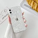 XIZYO for iPhone 11 Case 6.1 Inch Floral Rose Phone Case Cute Aesthetic Phone Case for Women Girls Clear Back Cover Pattern Slim Anti-Yellow Shockproof TPU Bumper Case, White