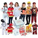 Born Toys 6-in-1 Kids' Dress Up & Pretend Play - Kids Costumes for Boys & Girls Ages 3-7 Washable Toddler Dress up Clothes w/Storage Box, BT036, Assorted