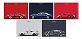 DYNAMIS LMLC Super Cars Series Unframed horizontal Wall Poster, Size A4 (9 Inch x 12 Inch Size, Set of 5, Multicolour)