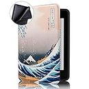 MOCA Compatible Smart Flip Cover case for 2018 All Kindle Paperwhite 10 10th th Generation 2018 Release Flip Cover case (The Great Wave)