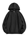 ANRABESS Women Hoodies Fleece Oversized Casaul Loose Sweatshirt Basic Drop Shoulder Long Sleeve Athletic Workout Pullover Y2K Clothes Fall Outfits 1025heise-L Black