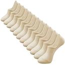 IDEGG No Show Socks Womens and Men Low Cut Ankle Short Anti-slid Athletic Running Novelty Casual Invisible Liner Socks (US, Alpha, Large, Regular, Regular, H_6 Pairs(6 Beige))