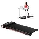 MonSports Walking Pad with Incline Under Desk Treadmill 265lb Capacity, Portable Compact Small Standing Desk Treadmill for Home with Remote Control (Black)