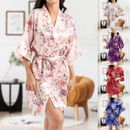 fr Slim Fit Floral Printed Kimono Nightgown Ladies Bath Short Robe Sleepwear Out