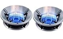 SHUHIT Gas Saver Burner Stand Gas Burner Cover Gas Saver Jali Home Gas Stove Fire & Windproof Energy Saving Stand Gas Stove Stand Protector Max Gas Saviour Silver Open (PACK OF 2)