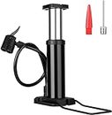 ZSIGNS Mini Portable Bike, Bicycle Tire Hand Foot Activated Floor Pump with Presta Schrader Dunlop Valves Extra Valve and Gas Needle