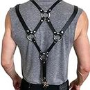 Men Harness Male Harness with Leather Suspenders Mens Body Harness Adjustable Punk Gothic Chest Belt Mens Sexy Outfits for Cosplay Party Clubwear Lingerie Bondagewear Men's Erotic Apparel Costumes