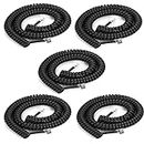 5 Pack Phone Cord Landline8Ft Uncoiled / 1.4Ft Coiled Landline Phone Handset Cable RJ9 4P4C Telephone Accessory- Black