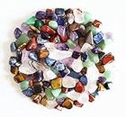 Piedras de cristal natural, mixtas, 7 chakras, en bolsa, alrededor de 100 unidades, peso alrededor de 160 gramos en total, tamaño pequeño