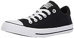 Converse Women's Chuck Taylor All Star Leather High Top Sneaker, Black/White/Black, 7