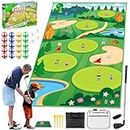 Golf Game Chipping Golf Mat Indoor Outdoor Golf Training Aid Equipment Set for Kids Family Sticky Golf balls, Casual Golf Game for Home Backyard Practice Sport Hitting Mat Gifts for Kids