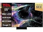 55C845K 55" 4K Ultra HD Mini LED QLED C84K HDR Android Smart TV (Google Assistant, Google TV, Dolby Atmos, 144Hz Motion Clarity Pro, 2.1 Onkyo Sound System) (55")