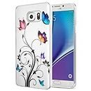 Yodueiv Phone Case for Galaxy Note 5, Samsung Note 5 Case for Girls Women, Soft Clear TPU Shockproof Protective Transparent Case Cover for Samsung Galaxy Note 5 (Butterfly)