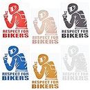GORGECRAFT 6 Colors 6" Vinyl Car Stickers Colorful Respect for Bikers Funny Reflective Laser Funny Window Decals for Cars Trucks Motorcycles Laptop Computer Mirror Skateboard Tablet(Motorbike)