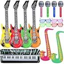 DUGEHO Rock Star Musical Instrument Balloons, Guitar Saxophone Microphone Glasses Balloons Musical Instruments Accessories, Party Supplies Favors Decorations Accessories Birthday