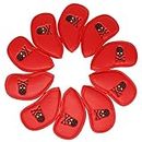 HISTAR Golf Club Head Covers Skull Design Golf Iron Head Covers Set Headcover Fit All Brands Titleist, Callaway, Ping, Taylormade, Cobra, Nike, Etc. (Red)