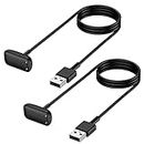 Mixblu Charger Replacement for Fitbit-Charge-5-Luxe Cable:Fast Charging 3.3Ft Long USB Cord Accessories for Luxe/Charge 5 Smartwatch, 2 Pack(Black)