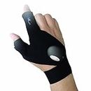KINCH LED Fingerless Gloves with Built-in Flashlights, for Outdoor Activities Like Fishing, Camping and Hiking