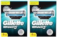 Gillette Mach 3 Shaving Blades- Men, Pack Of 12 (Cartridges)