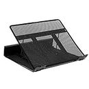 DESIGNA Metal Mesh Ventilated Adjustable Laptop Stands Computer Notebook Holder Stand Riser Compatible with Apple MacBook Air Pro Dell XPS HP Samsung Lenovo More Laptops up to 19"- Black