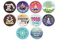 Do Yoga Pinback Buttons Series 2 - Meditate (10 Pack) - Stocking Stuffers Premium Quality Gift Ideas for Children, Teens, & Adults - Corporate Giveaways & Party Favors