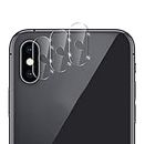 QUITECO Caméra arrière protection pour iPhone X/iPhone XS/iPhone XS Max [3 pièces] transparent, protecteur en verre trempé d'objectif de caméra, anti-rayures, dureté 9h